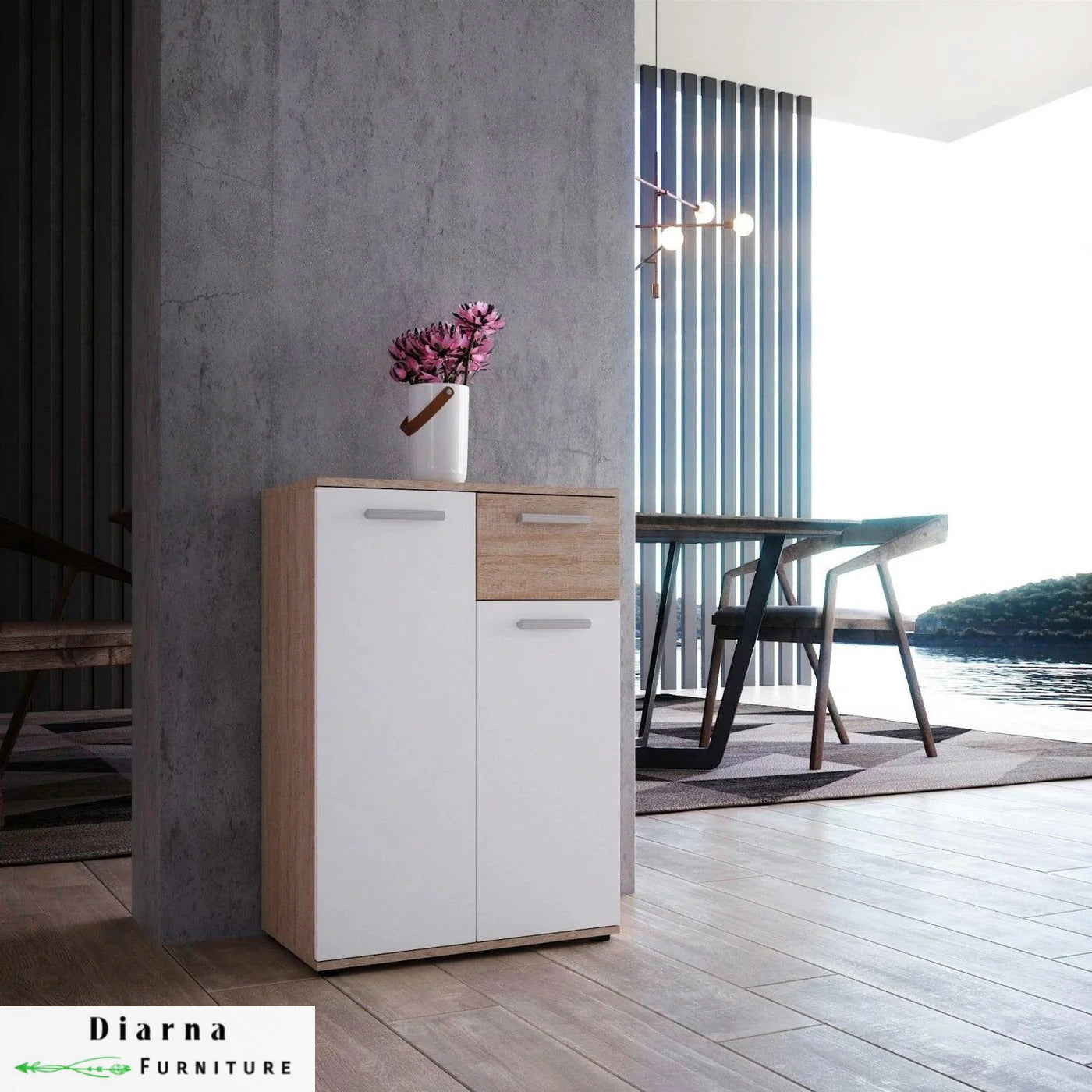 جزامة ام دي اف  - بيج وابيض