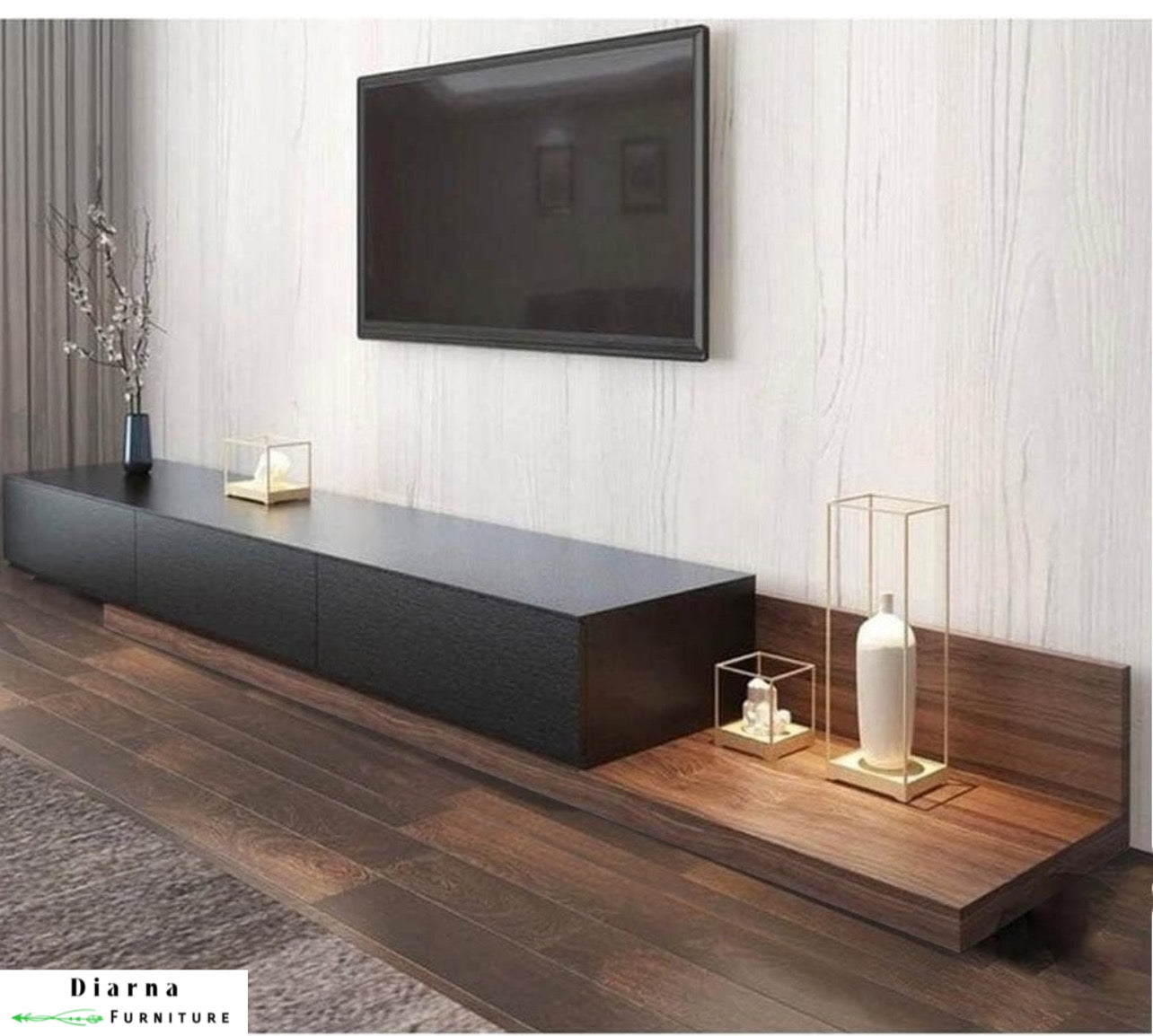 وحدة تليفزيون ام دي اف - اسود وبني