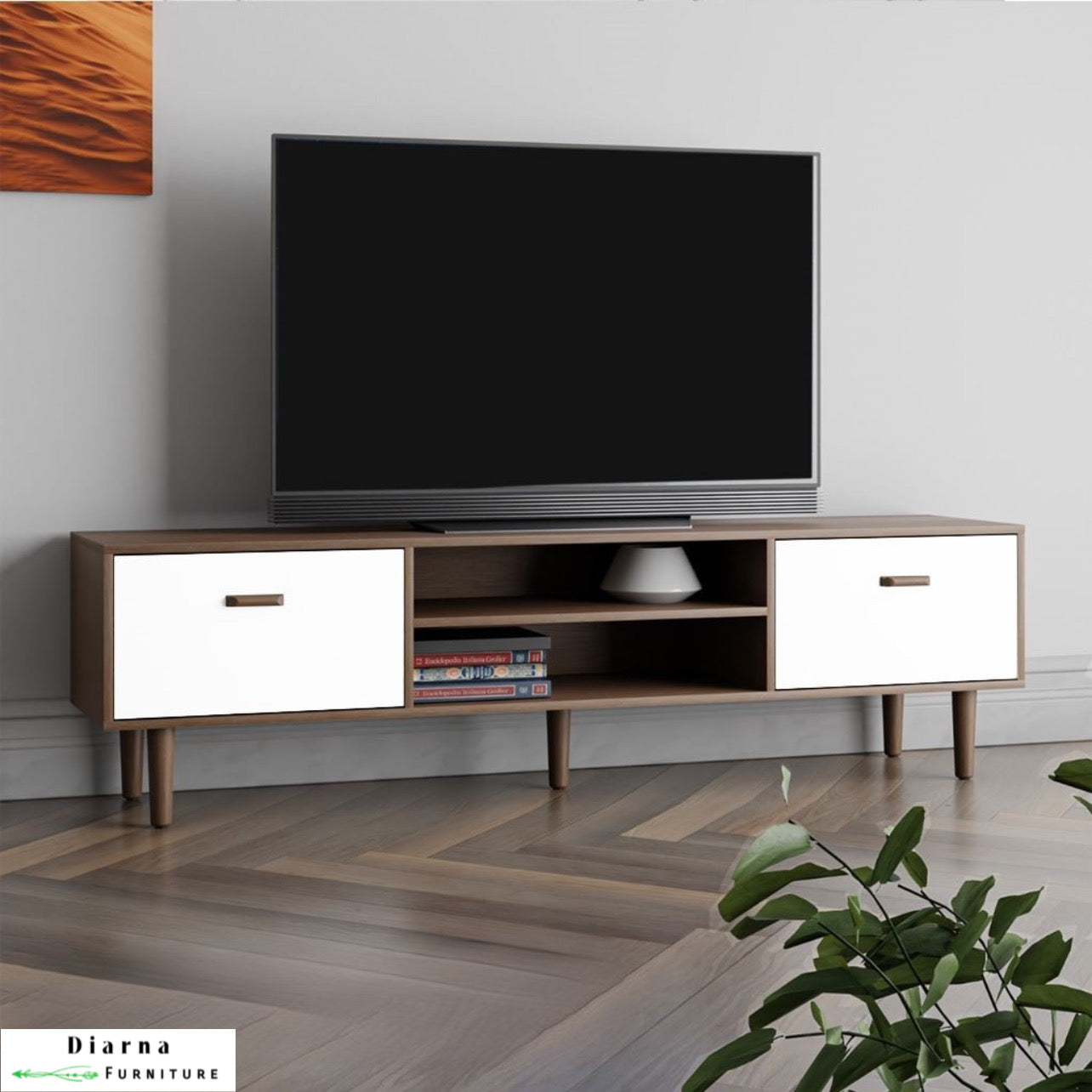 وحدة تليفزيون ام دي اف - بني وابيض