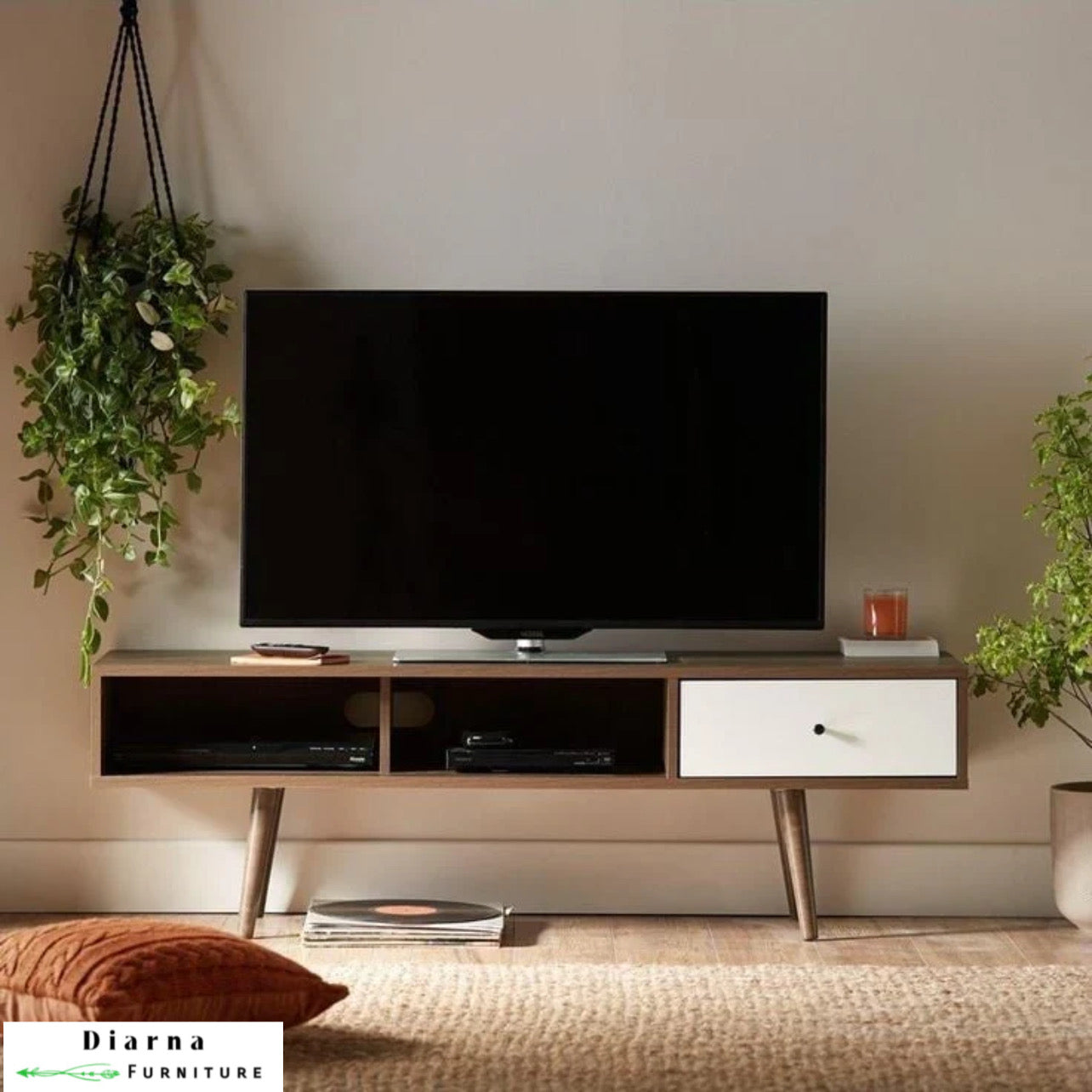 وحدة تلفزيون ام دي اف - بني وابيض