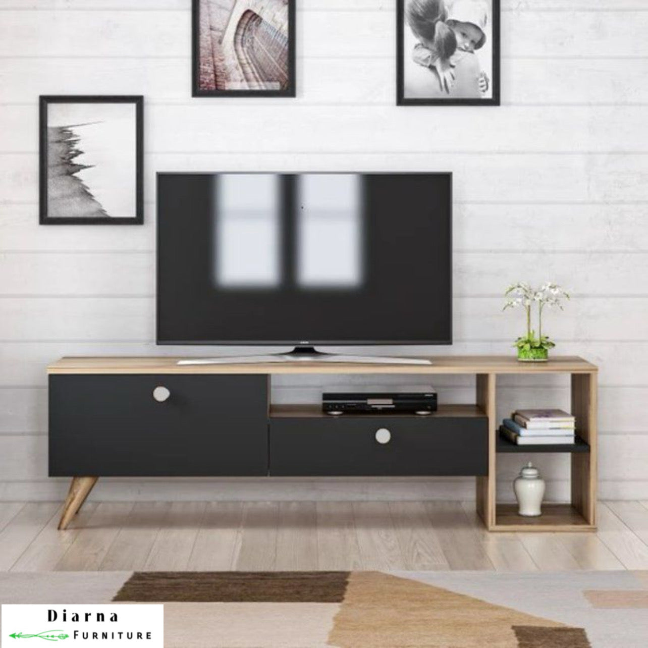 وحدة تليفزيون ام دي اف - اسود وبيج