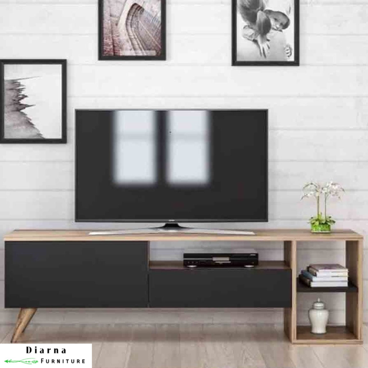 وحدة تليفزيون ام دي اف - اسود وبيج