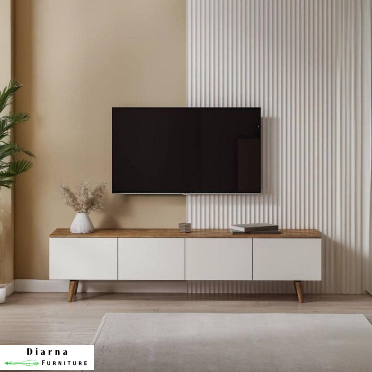 وحدة تلفزيون ام دي اف - بيج وابيض