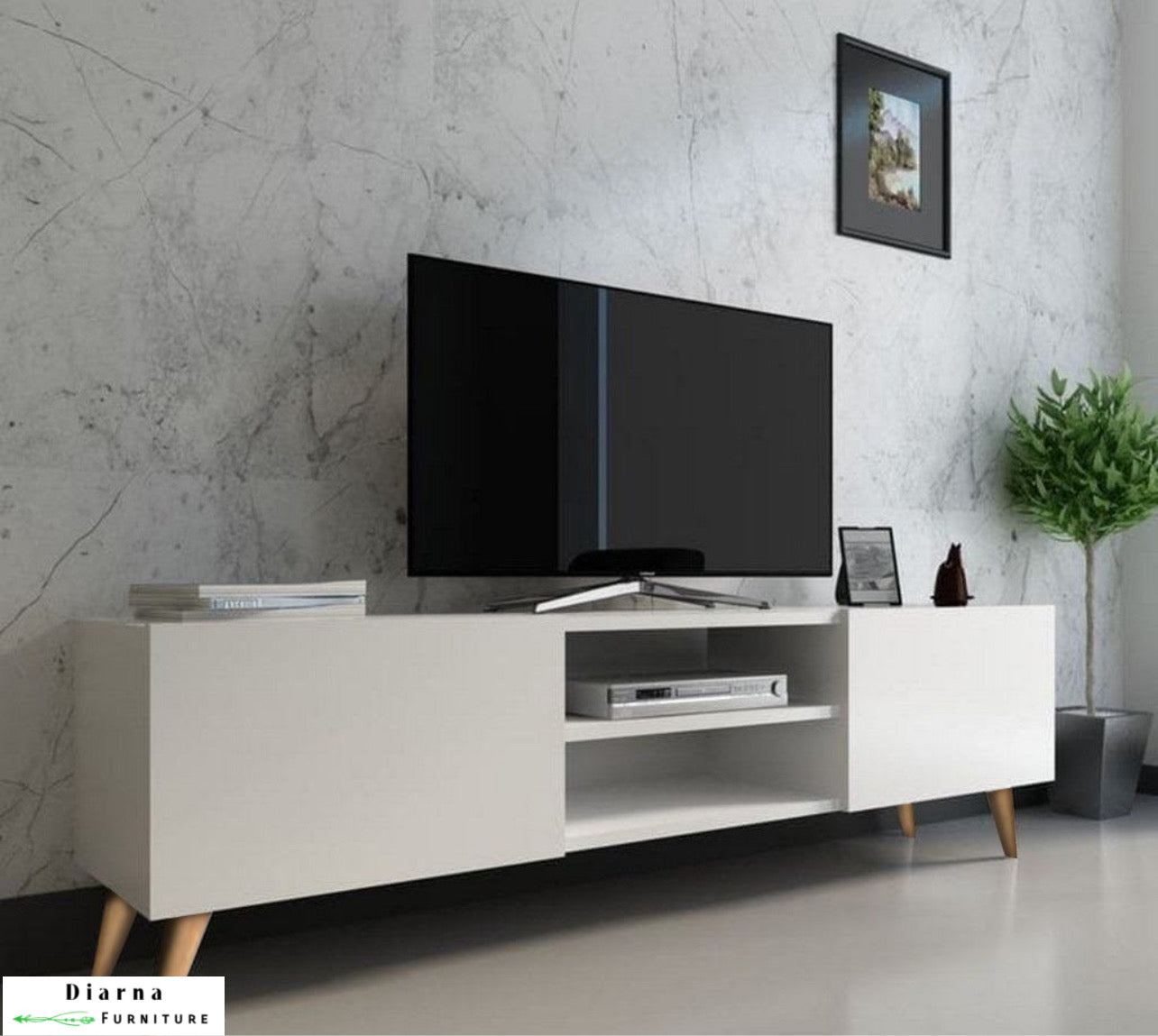 وحدة تليفزيون ام دي اف - ابيض