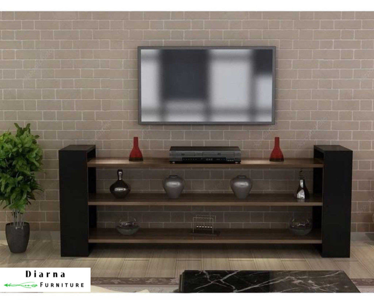 وحدة تليفزيون ام دي اف - اسود وبني