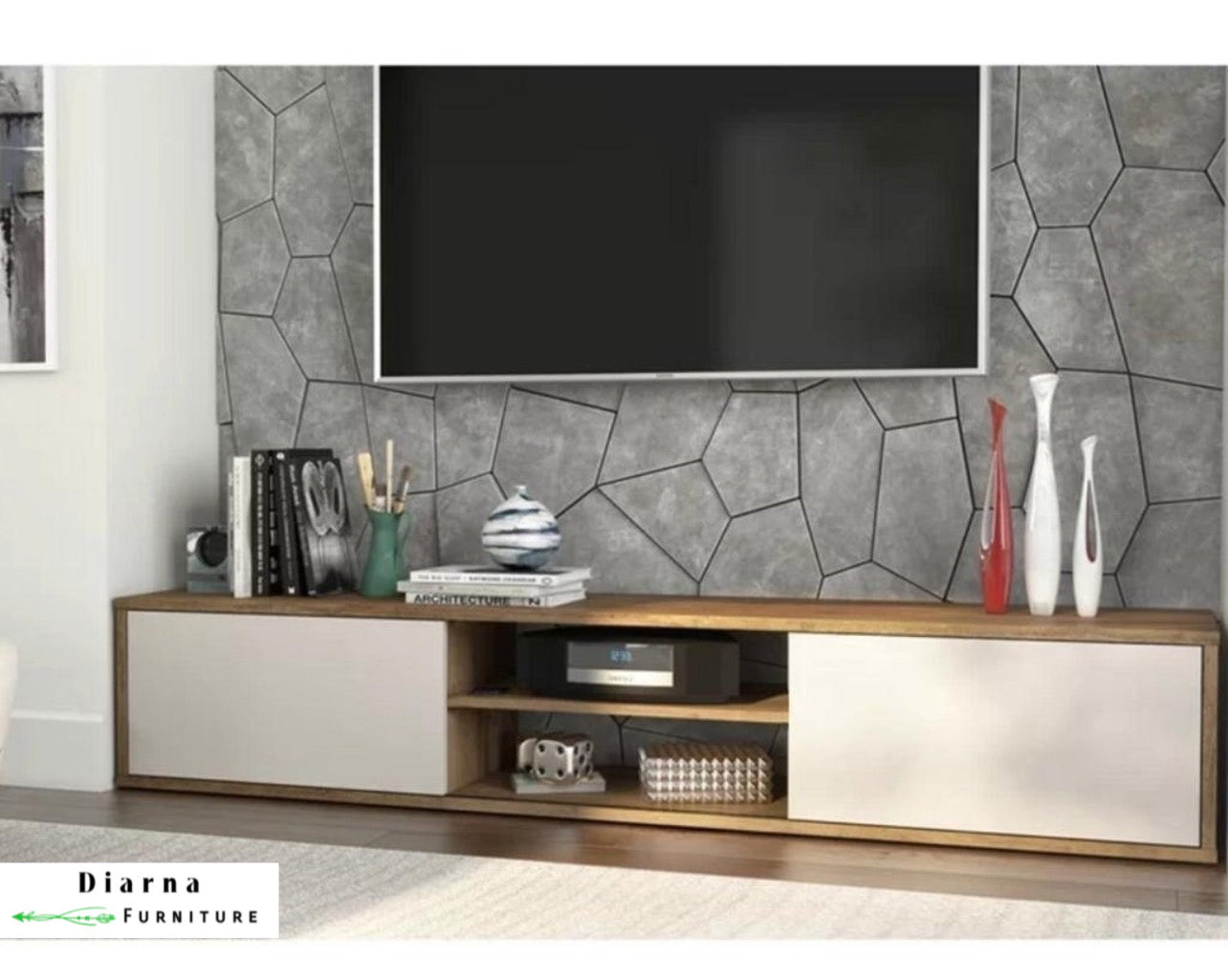 وحدة تليفزيون ام دي اف - بيج وابيض