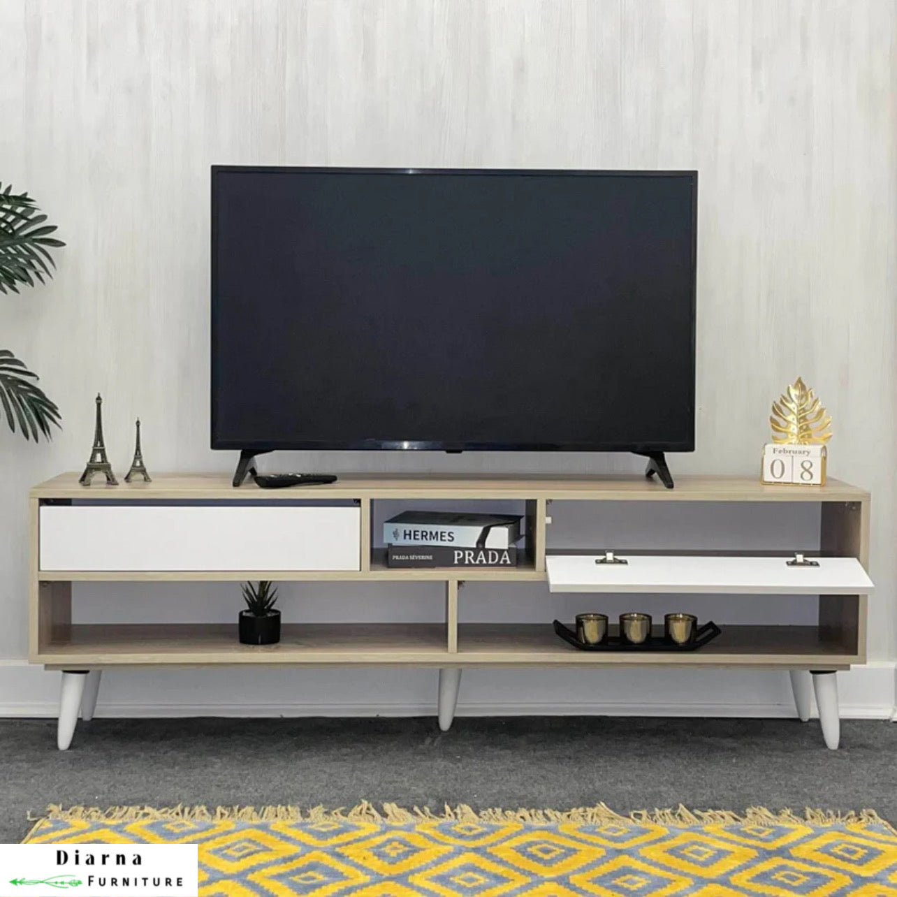 وحدة تليفزيون ام دي اف - بيج وابيض