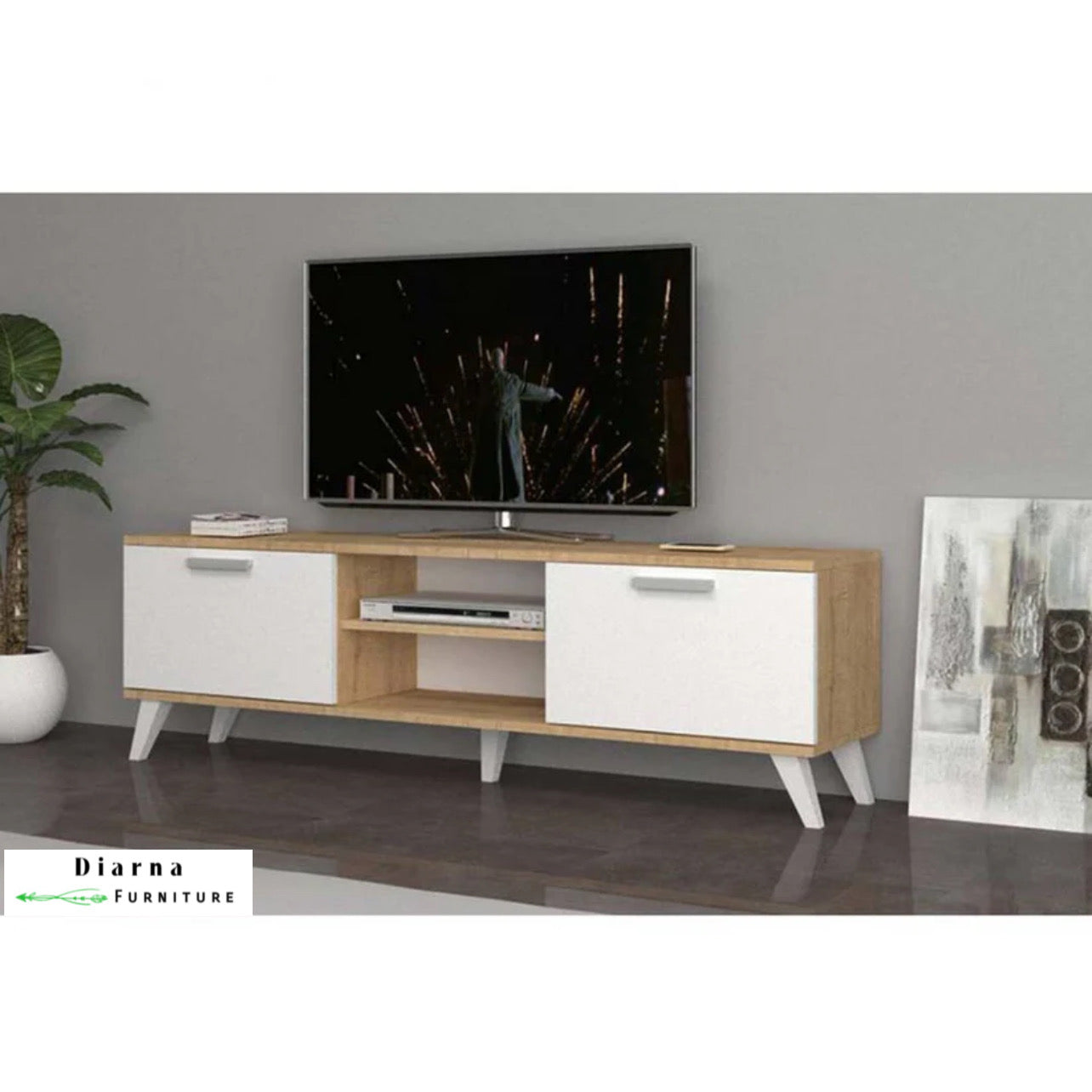 وحدة تليفزيون ام دي اف - بيج وابيض