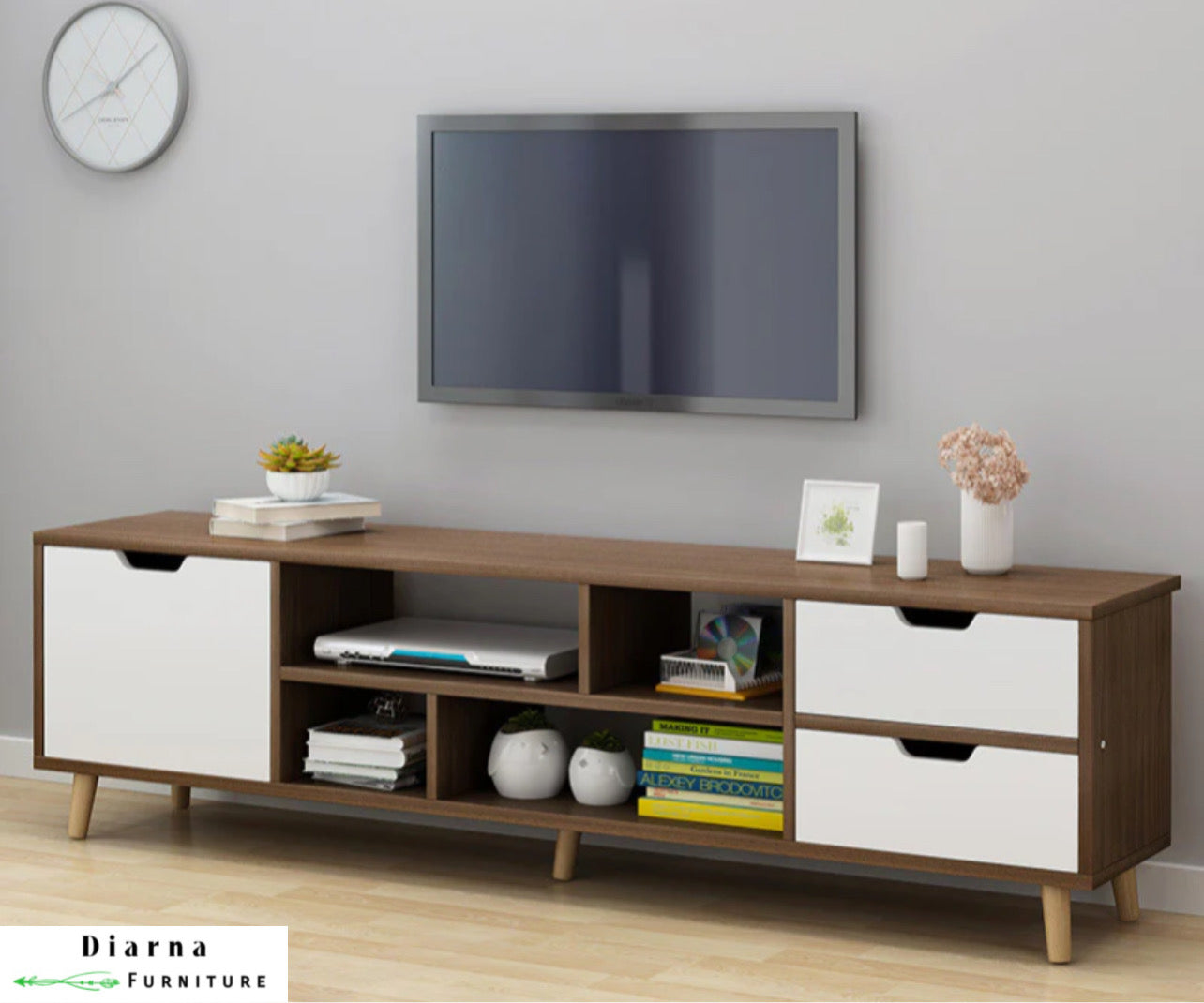 وحدة تليفزيون ام دي اف - بني وابيض