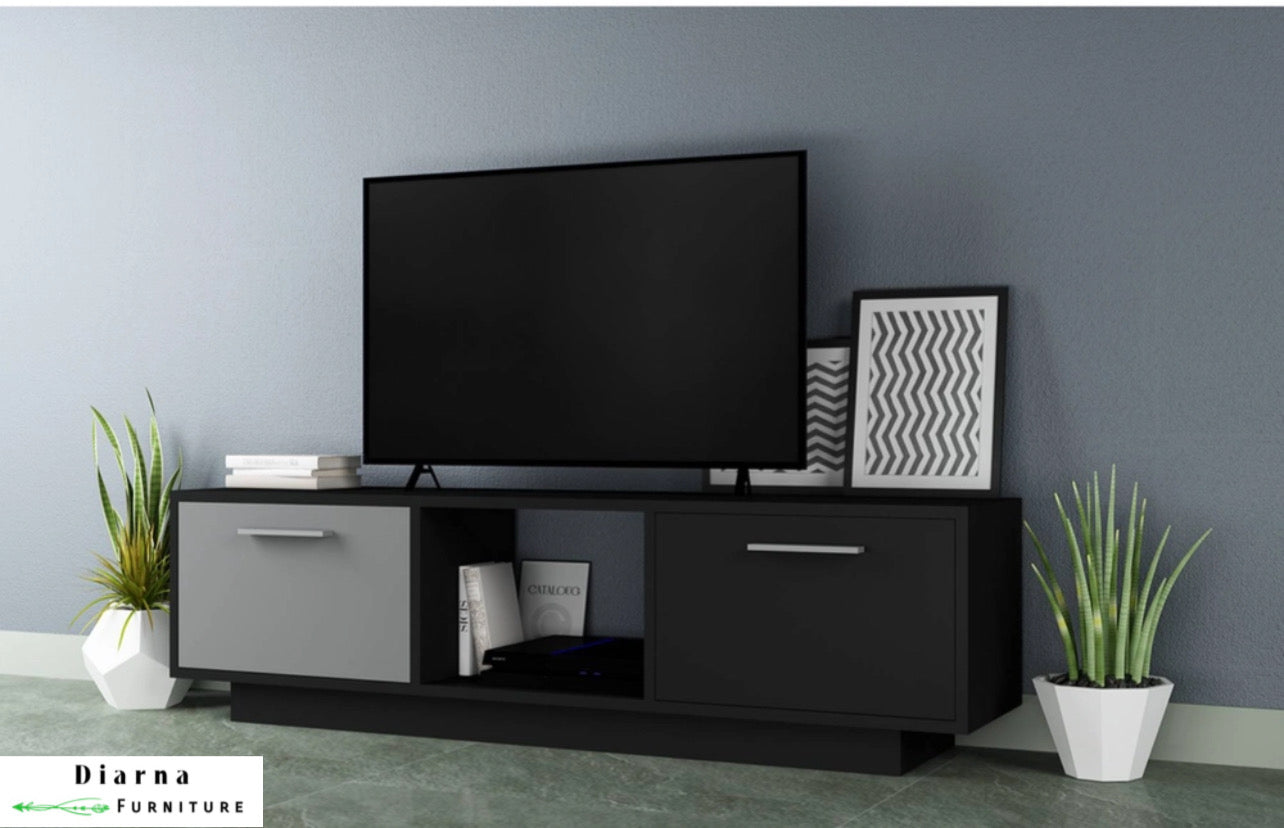 وحدة تليفزيون ام دي اف - اسود ورمادي فاتح