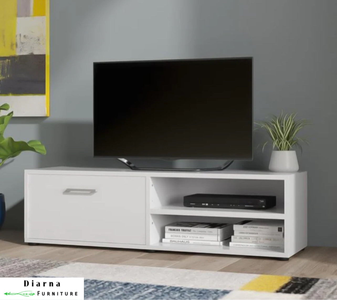 وحدة تليفزيون ام دي اف - ابيض