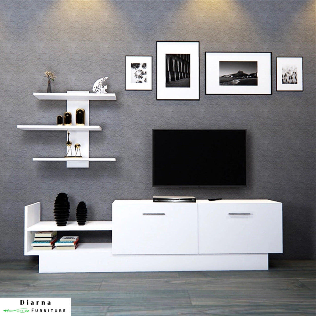 وحدة تليفزيون ام دي اف - ابيض