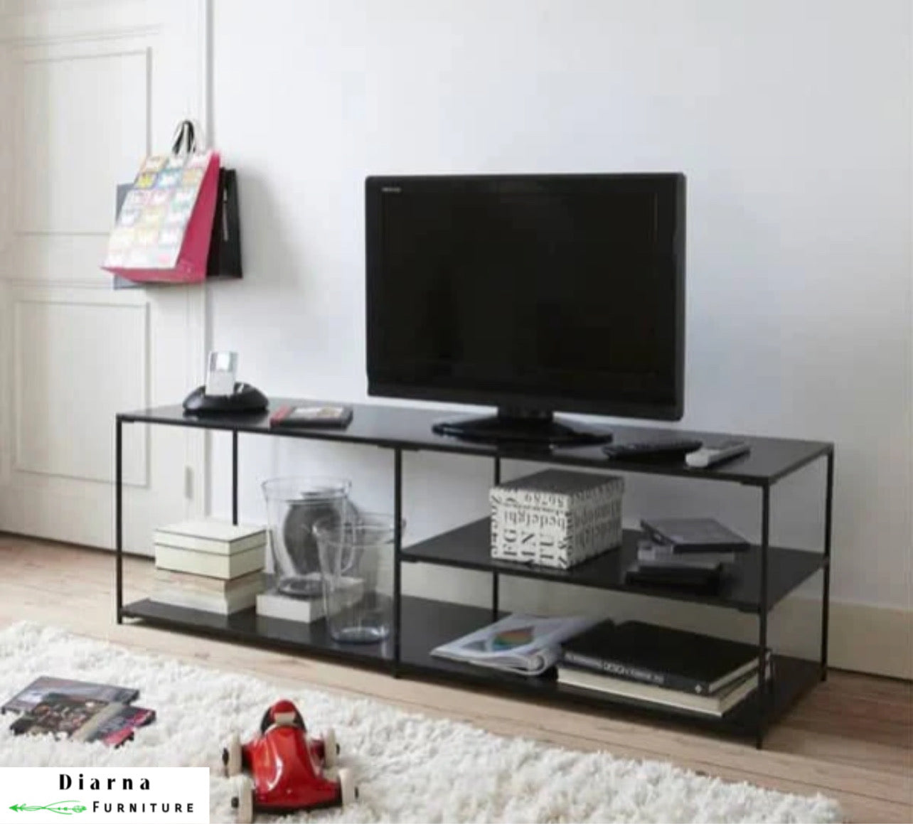 وحدة تليفزيون ستيل - اسود