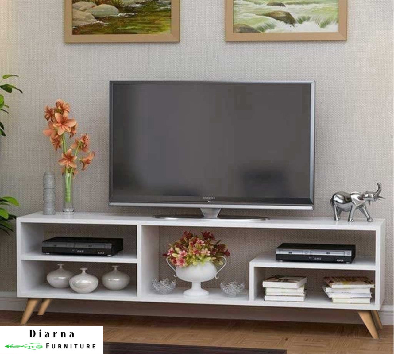 وحدة تليفزيون ام دي اف - ابيض