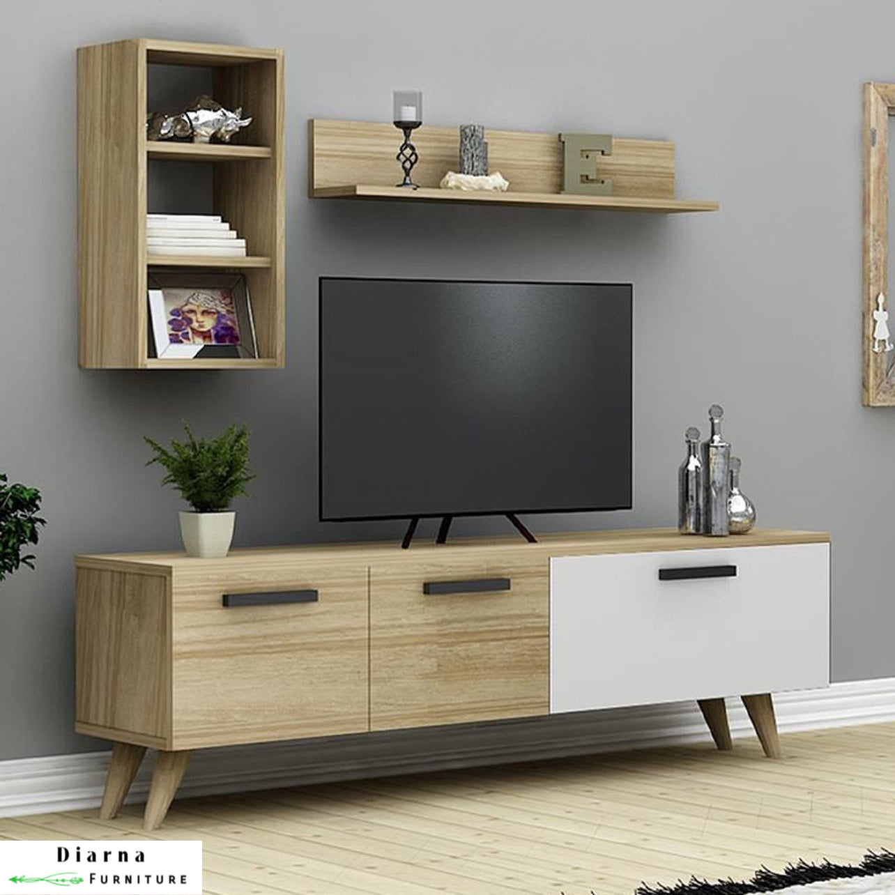 وحدة تليفزيون ام دي اف - بيج وابيض