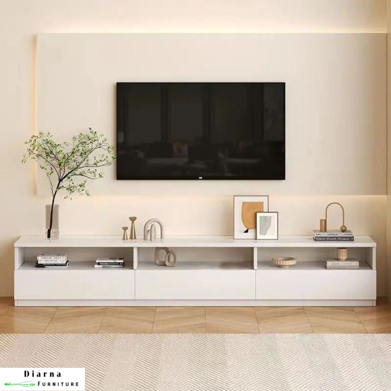 وحدة تليفزيون ام دي اف - ابيض