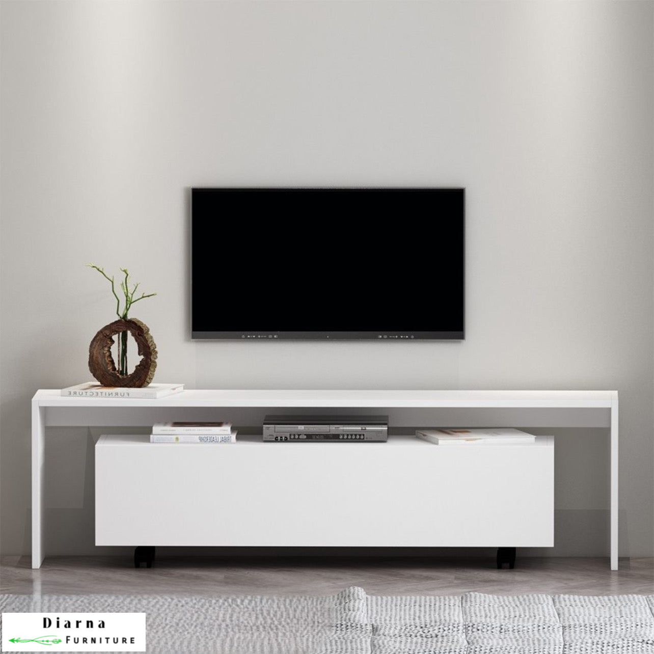 وحدة تليفزيون ام دي اف - ابيض