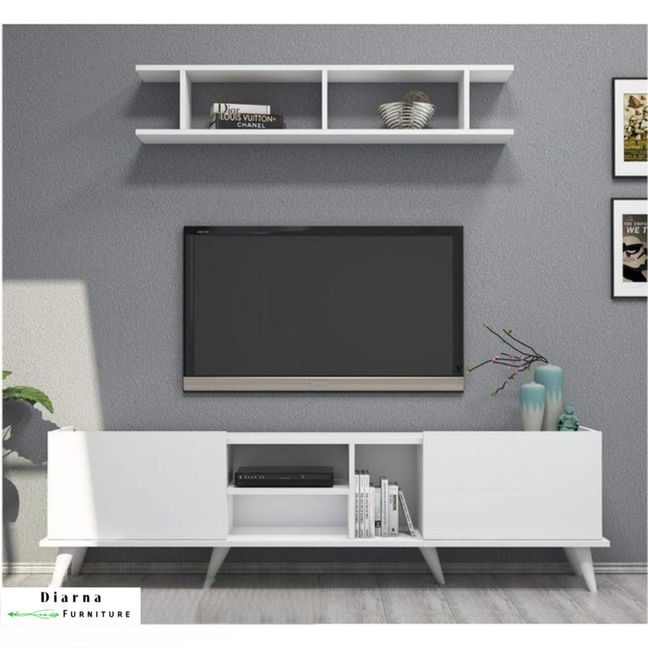 وحدة تليفزيون ام دي اف  - ابيض