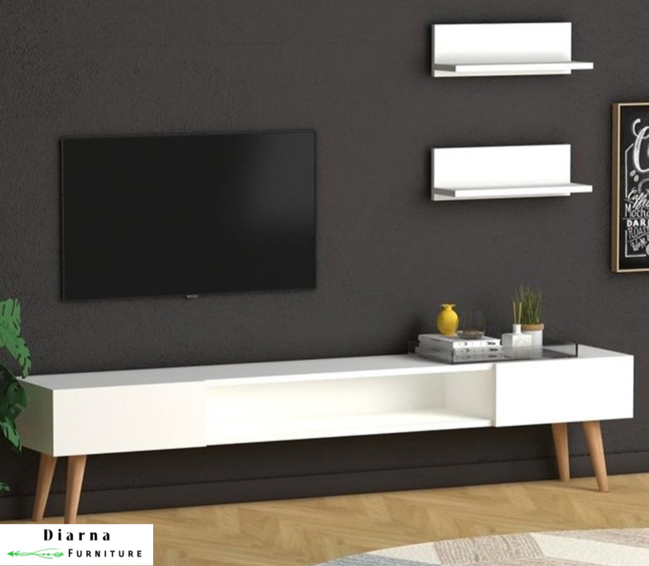 وحدة تلفزيون ام دي اف - ابيض