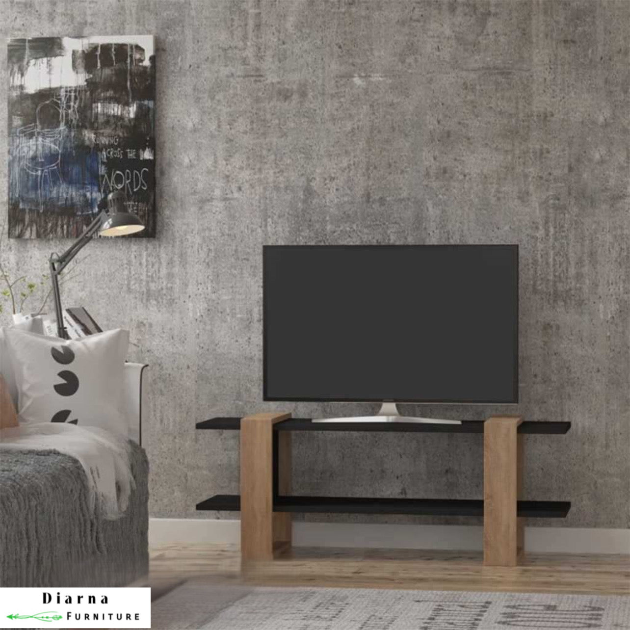 وحدة تليفزيون ام دي اف - اسود وبيج