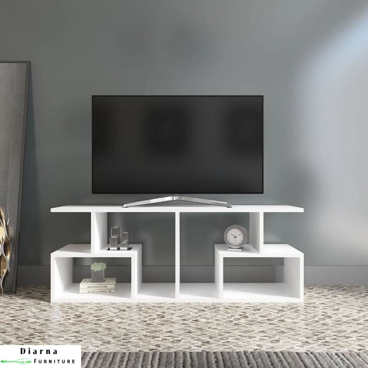 وحدة تليفزيون ام دي اف - ابيض