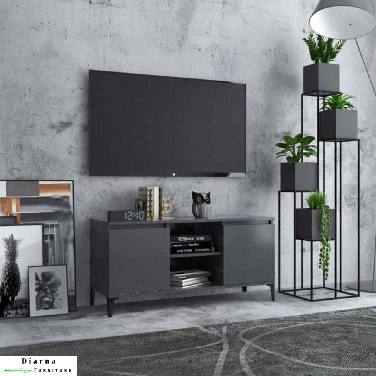 وحدة تليفزيون ام دي اف - رمادي