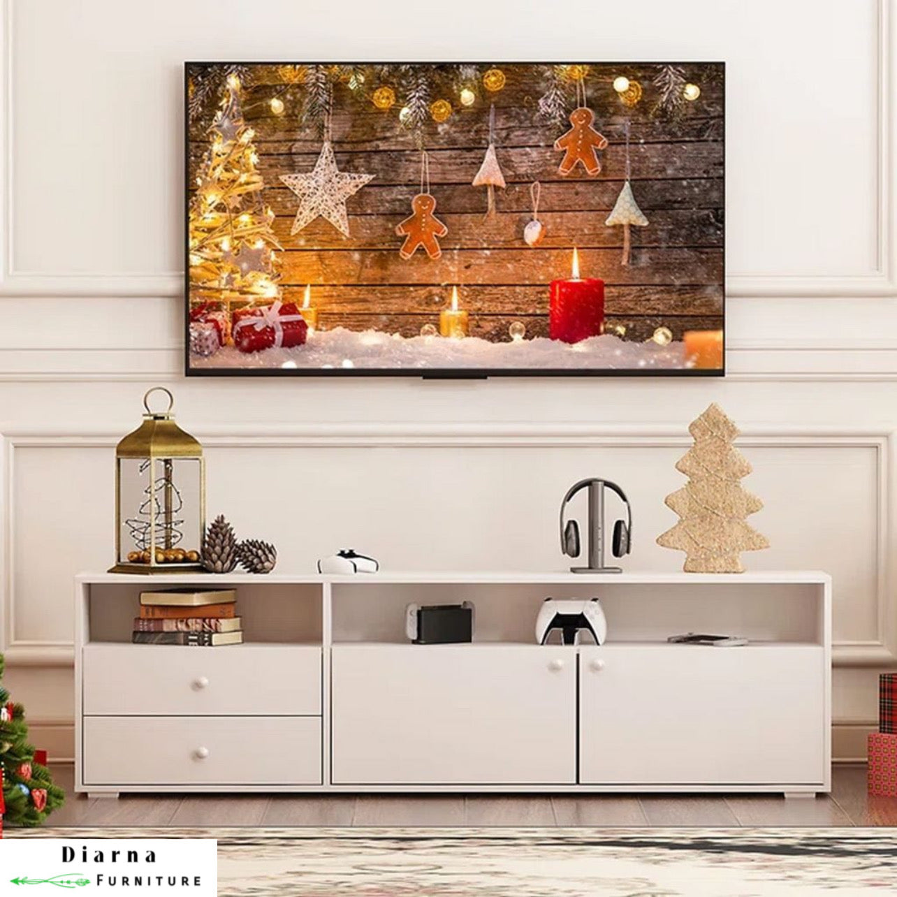 وحدة تليفزيون ام دي اف - ابيض