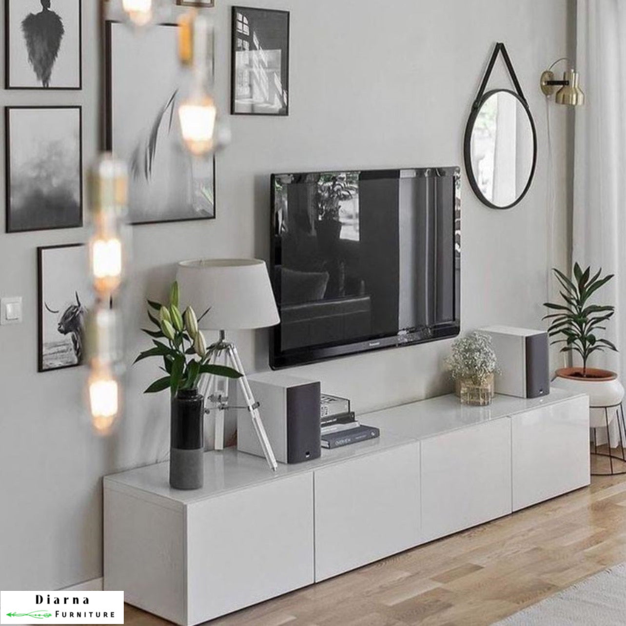 وحدة تليفزيون ام دي اف - ابيض