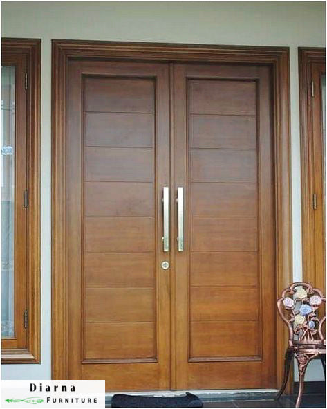 باب شقة م دي اف وموسكي - 2 ضلفة  - بني