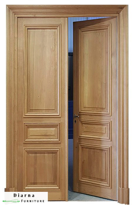 باب شقة  خشب موسكي "قشر ارو" وصنارة - 2 ضلفة - بيج