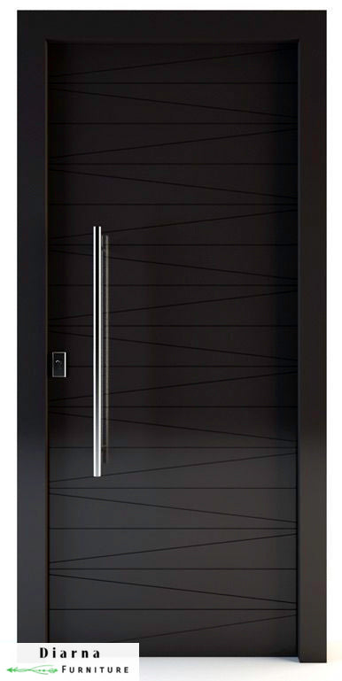 باب شقة ام دي اف وخشب موسكي - بني غامق