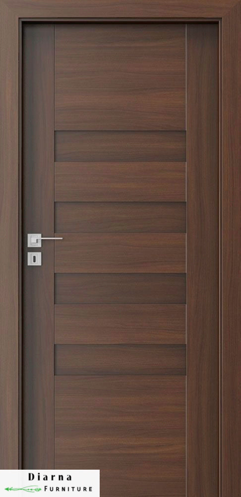 باب شقة ام دي اف وخشب موسكي - بني