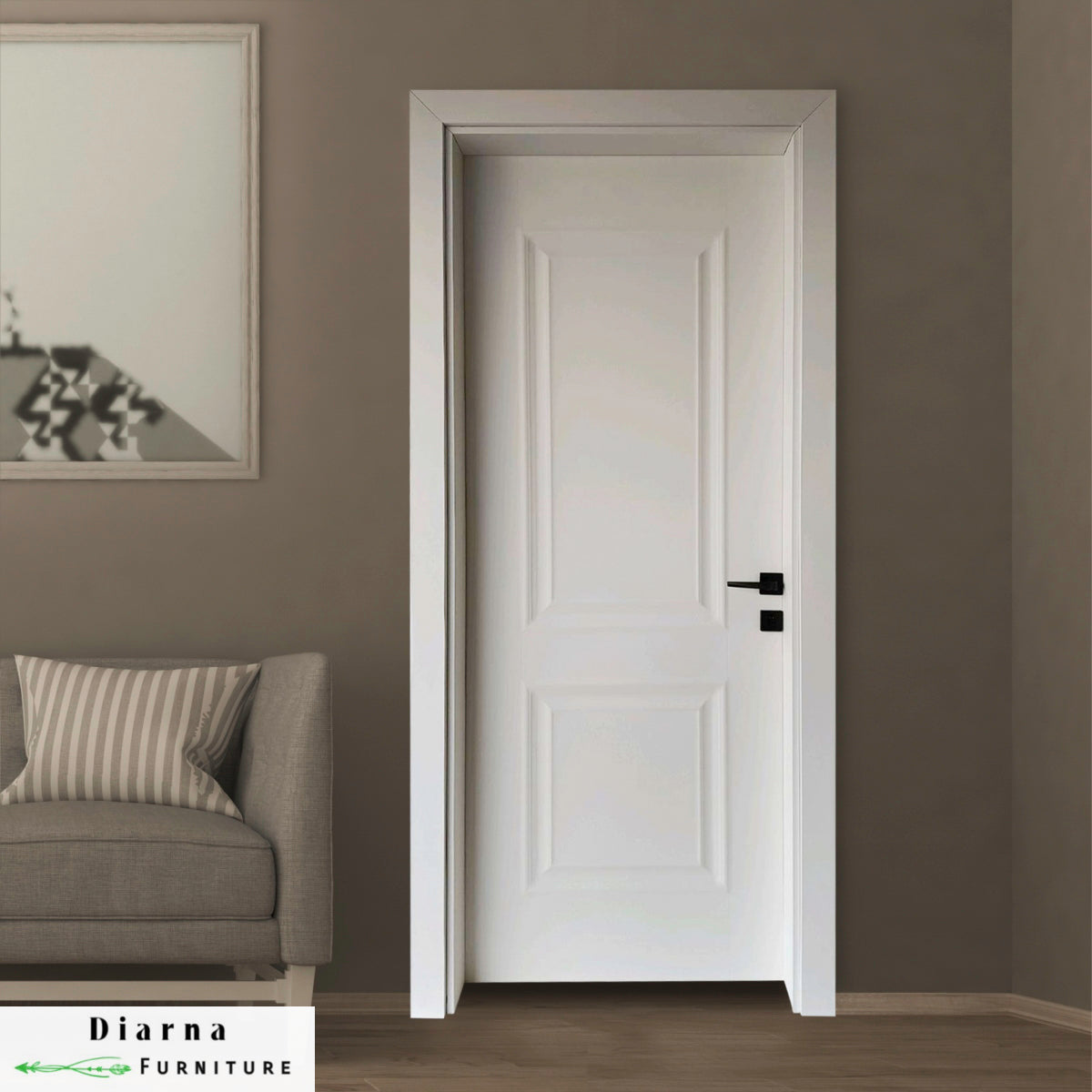 باب غرفة ام دي اف وموسكي - ابيض