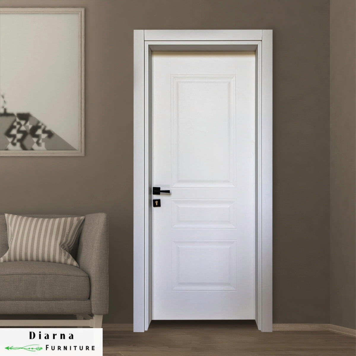 باب غرفة ام دي اف وموسكي - ابيض