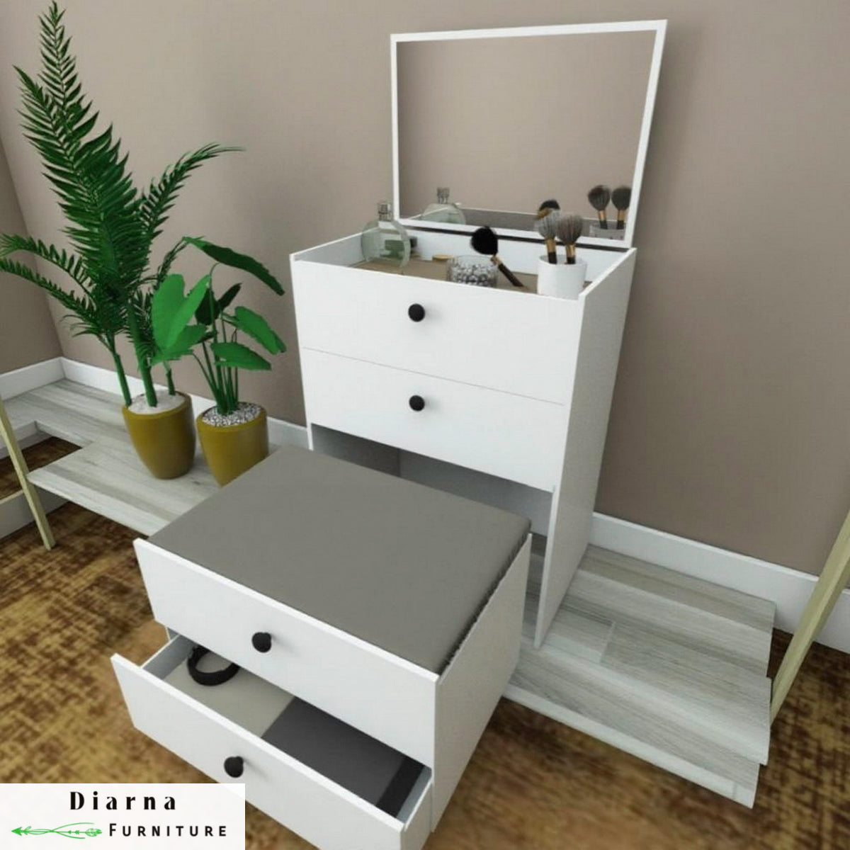 تسريحة  ام دي اف - ابيض