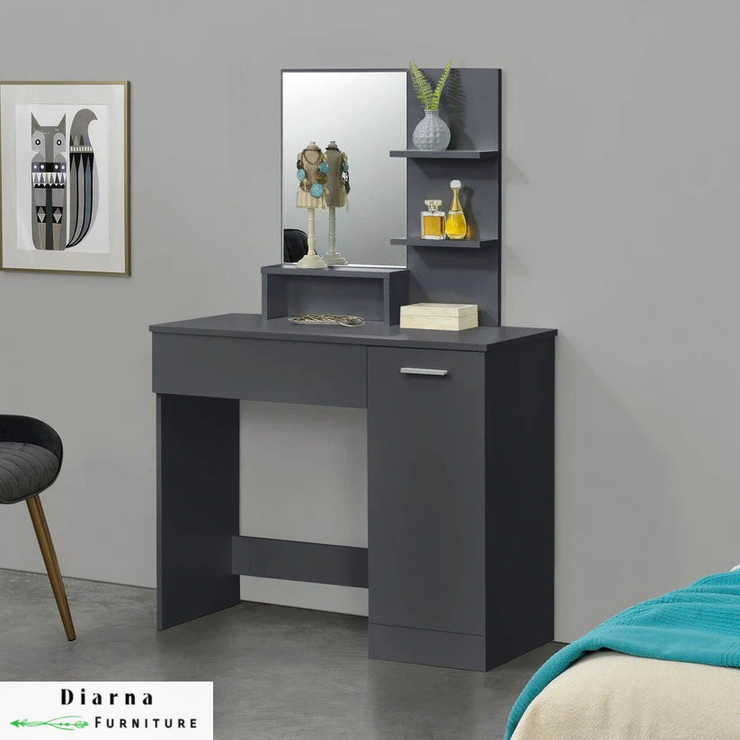 تسريحة ام دي اف - رمادي وابيض