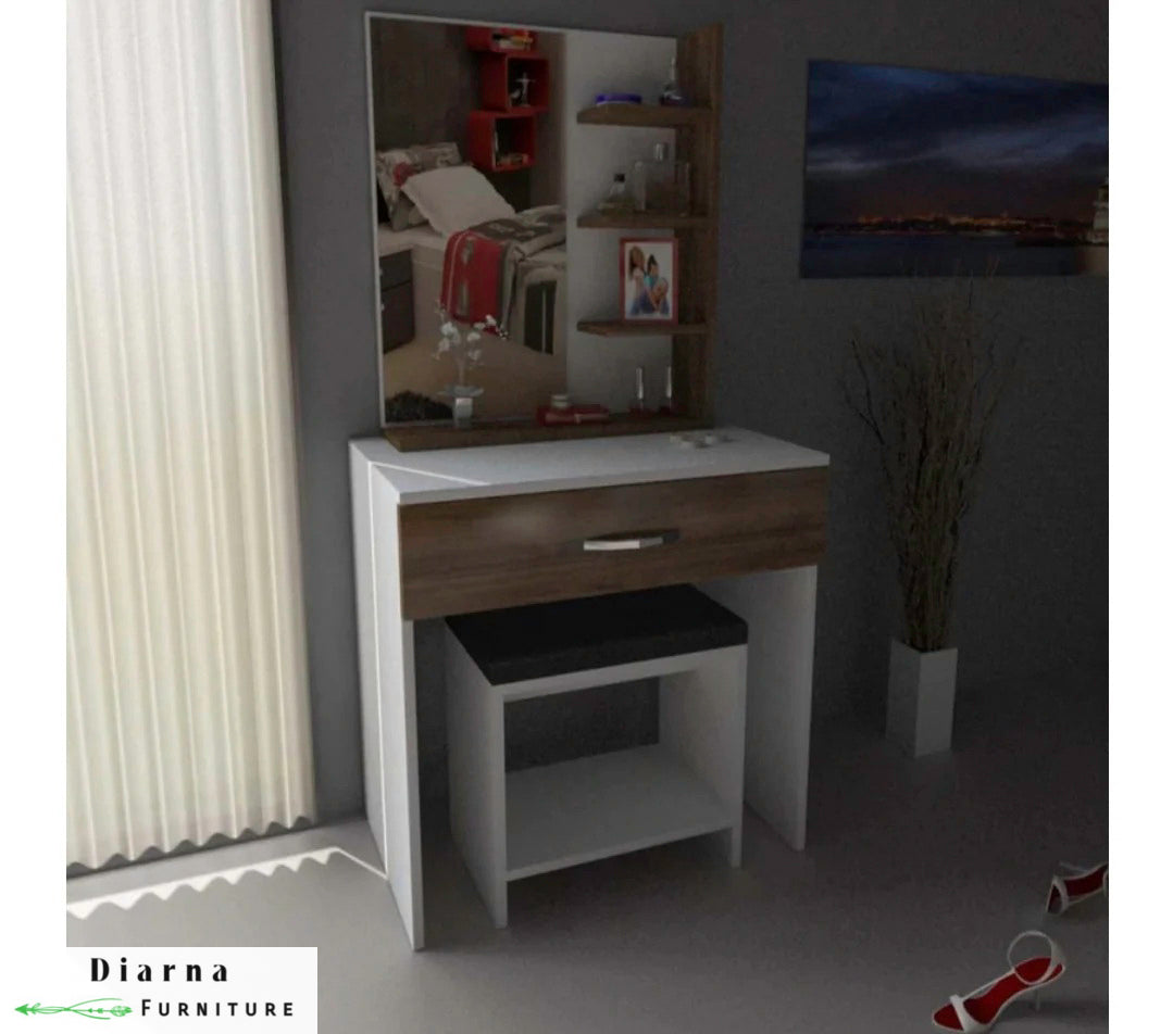 تسريحة  ام دي اف - ابيض وبني