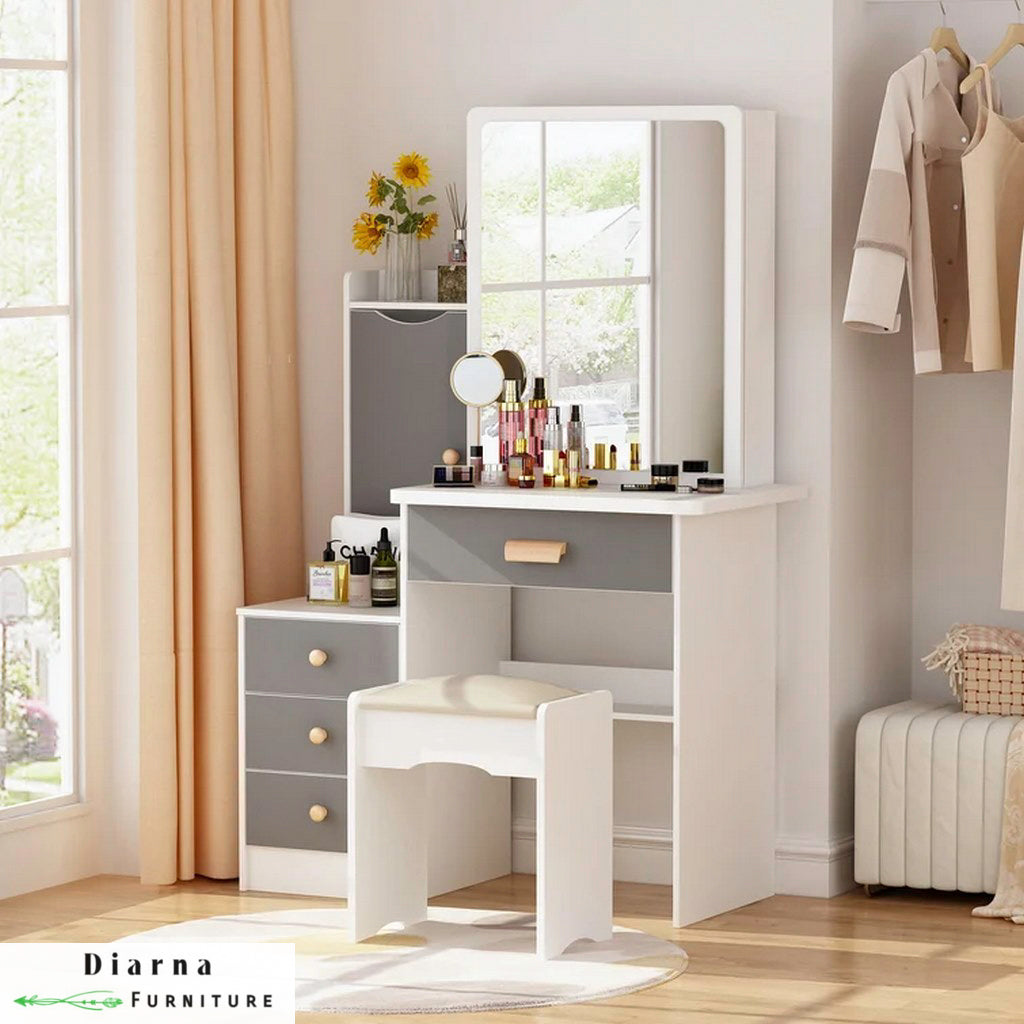 تسريحة ام دي اف - ابيض ورمادي