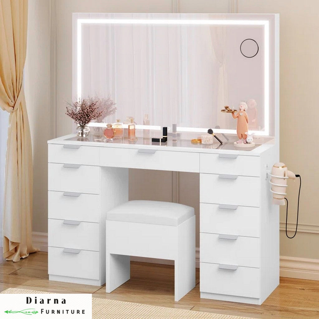 تسريحة ام دي اف - ابيض